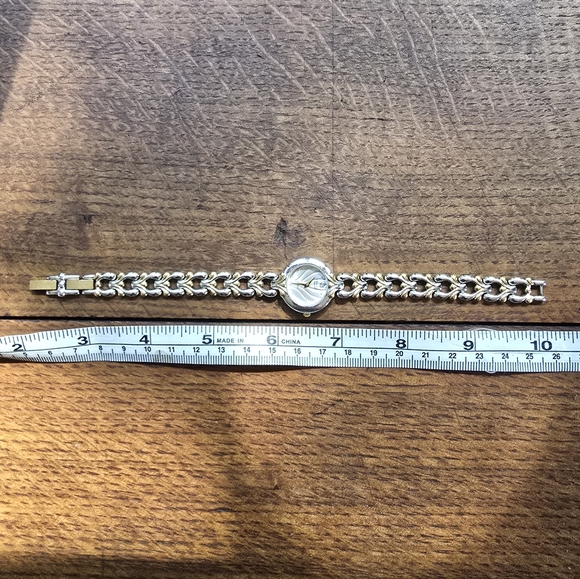 Armitron Silver & Gold Women's Chain Link Diamond Watch - Picture 3 of 3